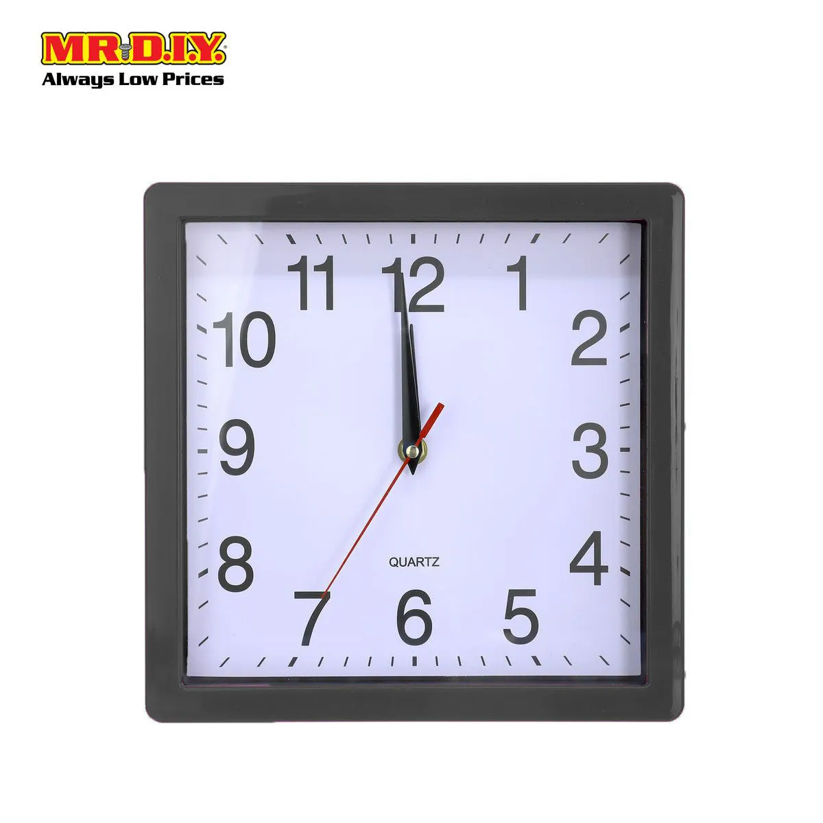 (MR.DIY) QUARTZ Analog Simple Wall Clock Glossy Home Decor (24.5cm x 24.5cm)
