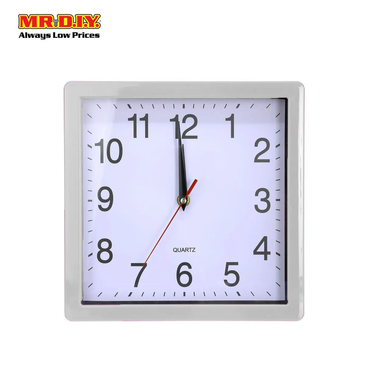 (MR.DIY) QUARTZ Analog Simple Wall Clock Glossy Home Decor (24.5cm x 24.5cm)