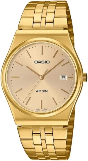 MTP-B145G-9AV Men's Vintage Gold Tone Stainless Steel Gold Dial nodule installation 3-Hand Analog Watch Casio 