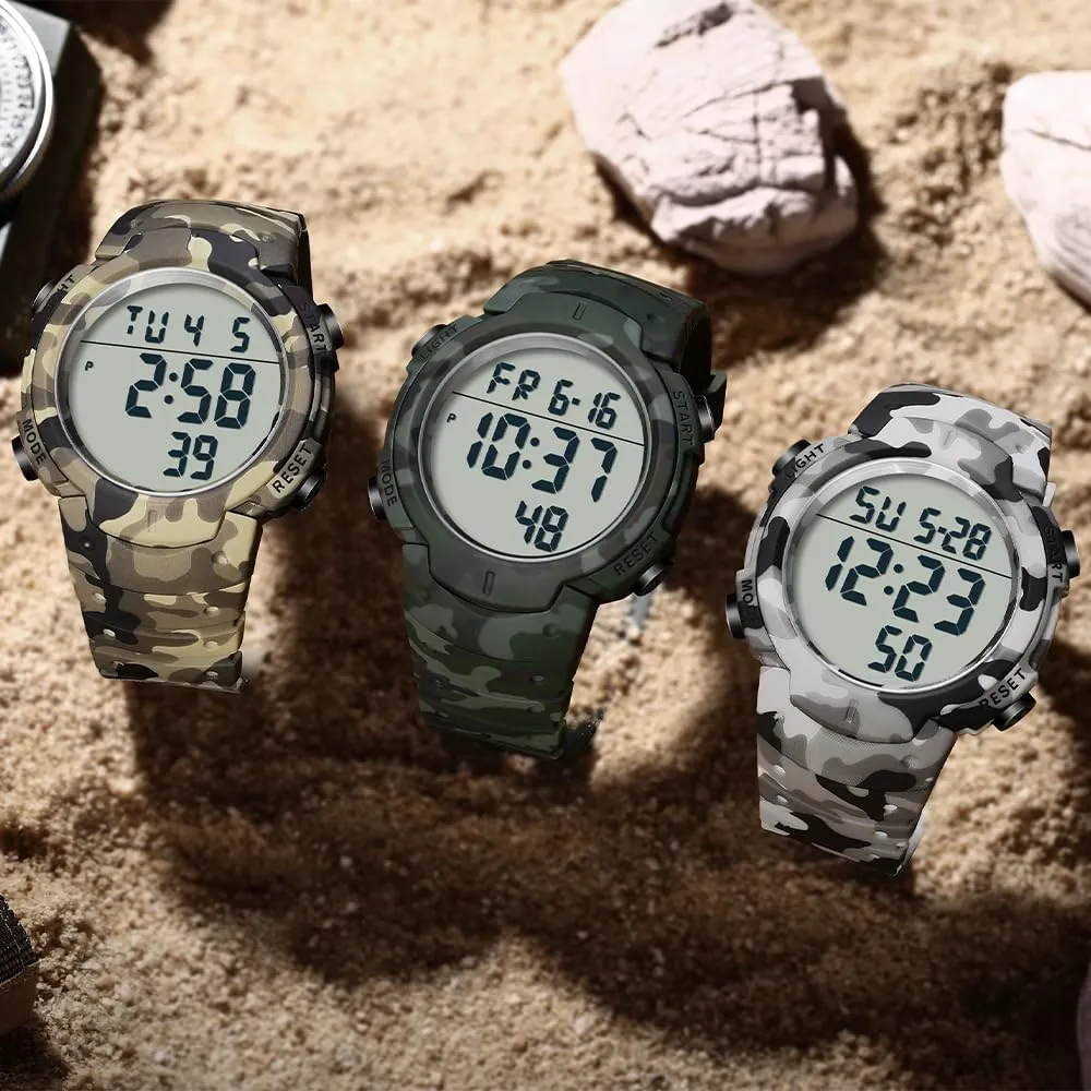 Multi-Function LED Electronic Large Face Stopwatch/Backlight/Alarm/Date,Ideal for Wilderness Adventures FANMIS Mens Digital uncritical Sports Military Tactics Watch Waterproof Outdoor Chronograph 