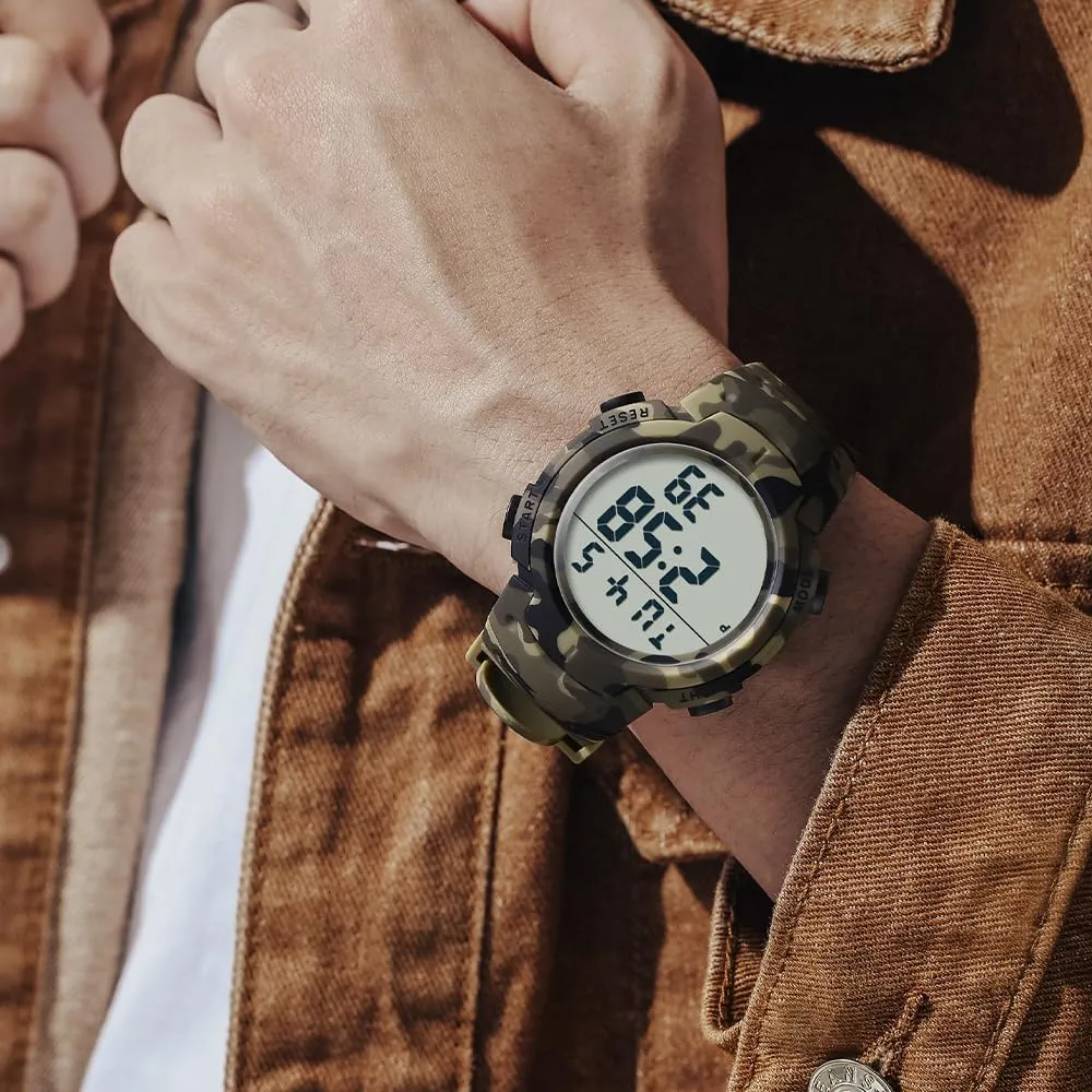 Multi-Function LED Electronic Large Face Stopwatch/Backlight/Alarm/Date,Ideal for Wilderness Adventures FANMIS Mens Digital uncritical Sports Military Tactics Watch Waterproof Outdoor Chronograph 