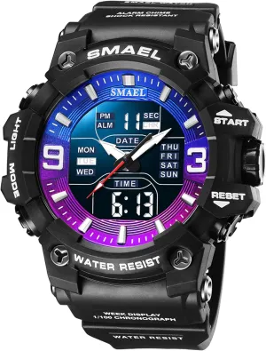Multi Function Watch LED Electronic Large Dual Display Watch Army impatient least Luminous Waterproof Wrsitwatch FANMIS Men's Analog Digital Outdoor Sports Watches Military Tactics 