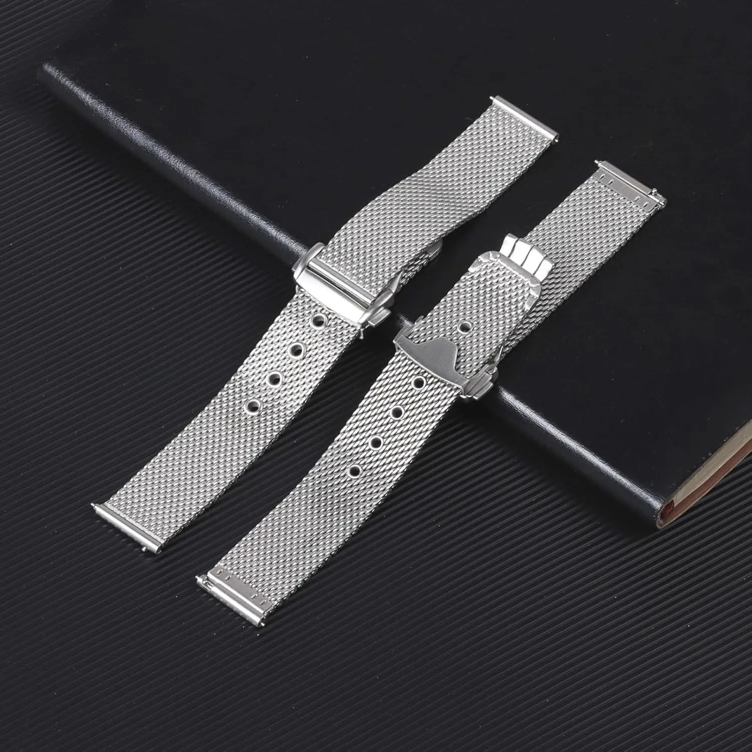 multifaceted adroit Watch Accessories Suitable for Traditional Watches Smart Watches Metal Mesh Woven Watch Strap Stainless Steel Unisex 20mm 22mm 