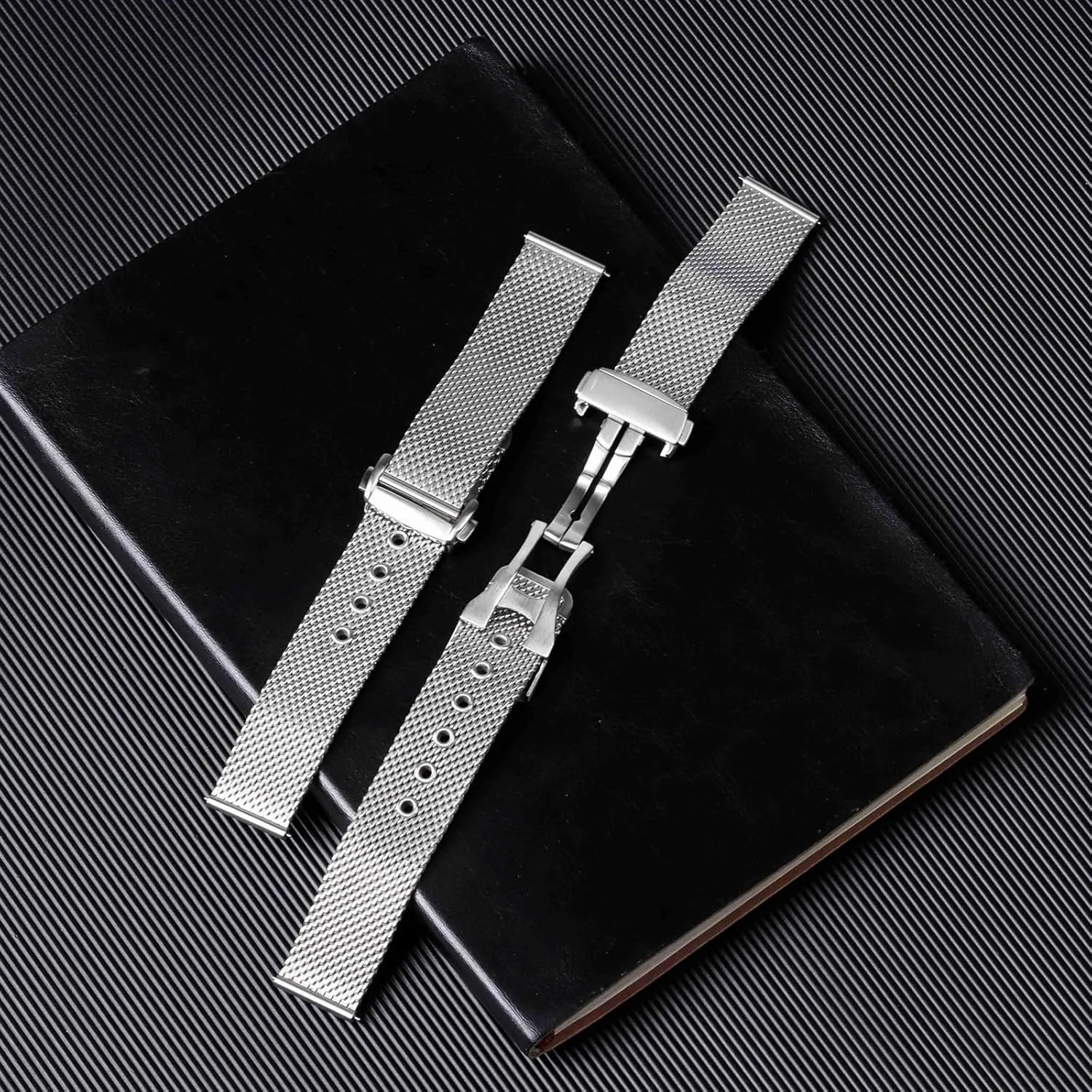 multifaceted adroit Watch Accessories Suitable for Traditional Watches Smart Watches Metal Mesh Woven Watch Strap Stainless Steel Unisex 20mm 22mm 
