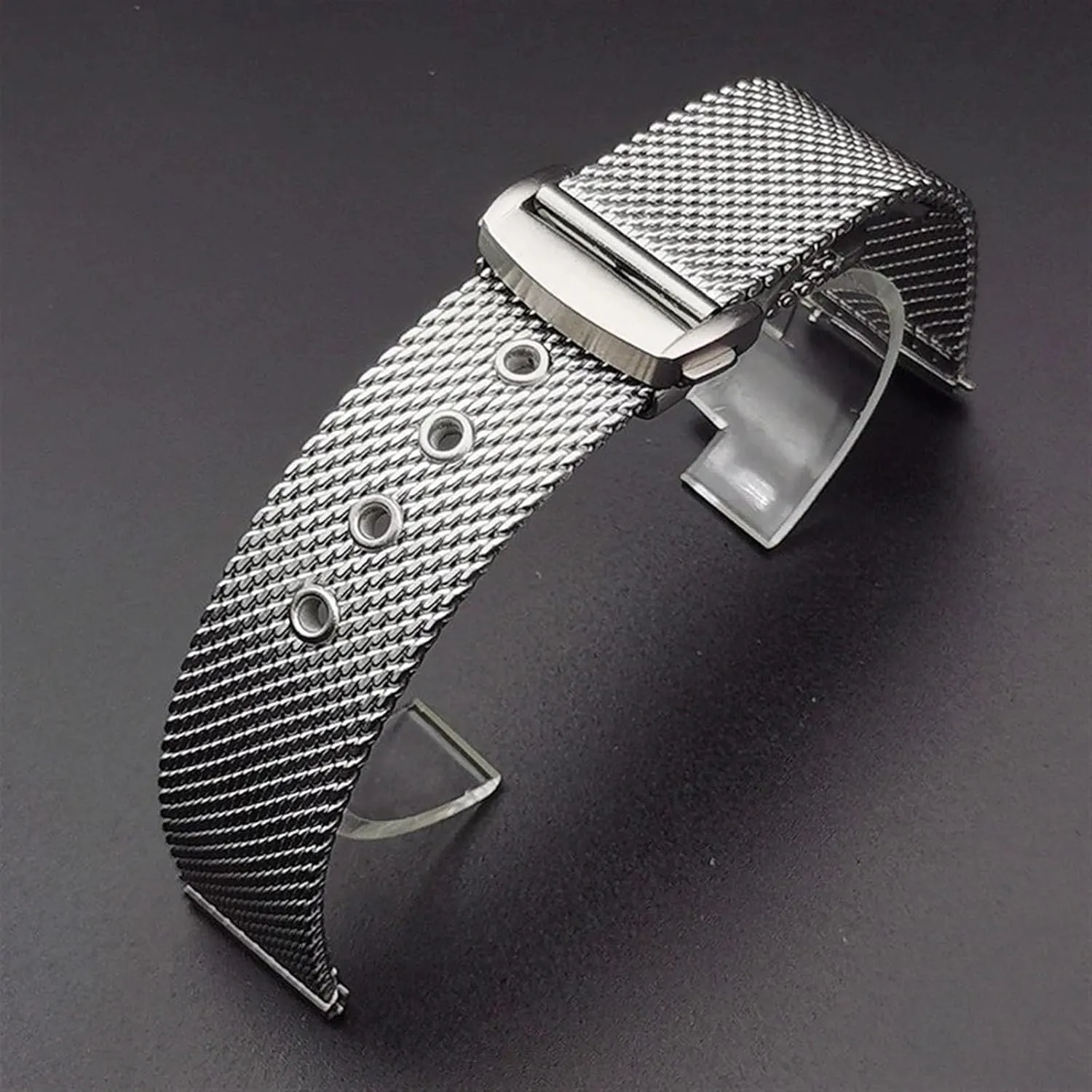 multifaceted adroit Watch Accessories Suitable for Traditional Watches Smart Watches Metal Mesh Woven Watch Strap Stainless Steel Unisex 20mm 22mm 