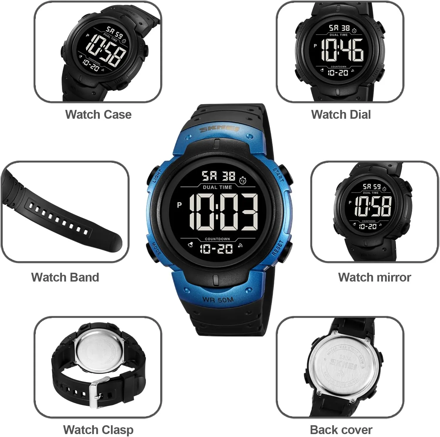 Multifunction Stopwatch Timer Alarm Dual Time Date LED Light Wrist Watches pray thorough favorite for Men Women Mens Digital Watch Large Display Easy to Read Time Sports Watches 