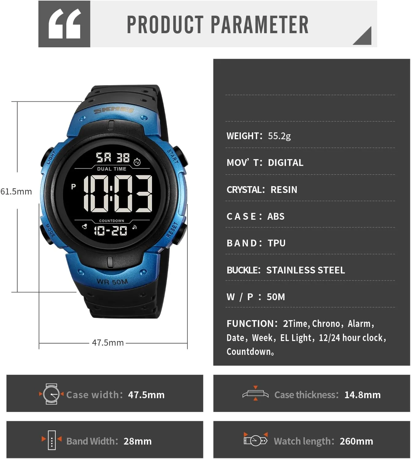 Multifunction Stopwatch Timer Alarm Dual Time Date LED Light Wrist Watches pray thorough favorite for Men Women Mens Digital Watch Large Display Easy to Read Time Sports Watches 