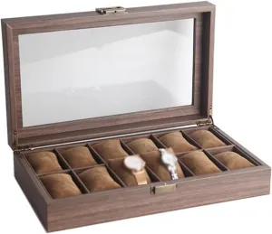 Multifunctional Jewelry Box (excluding Watches) Watch Case Display Organizer Watch Box 12 Grid auto lengthen butterfly agile Watch Organizers Large Capacity Watch Storage Box 