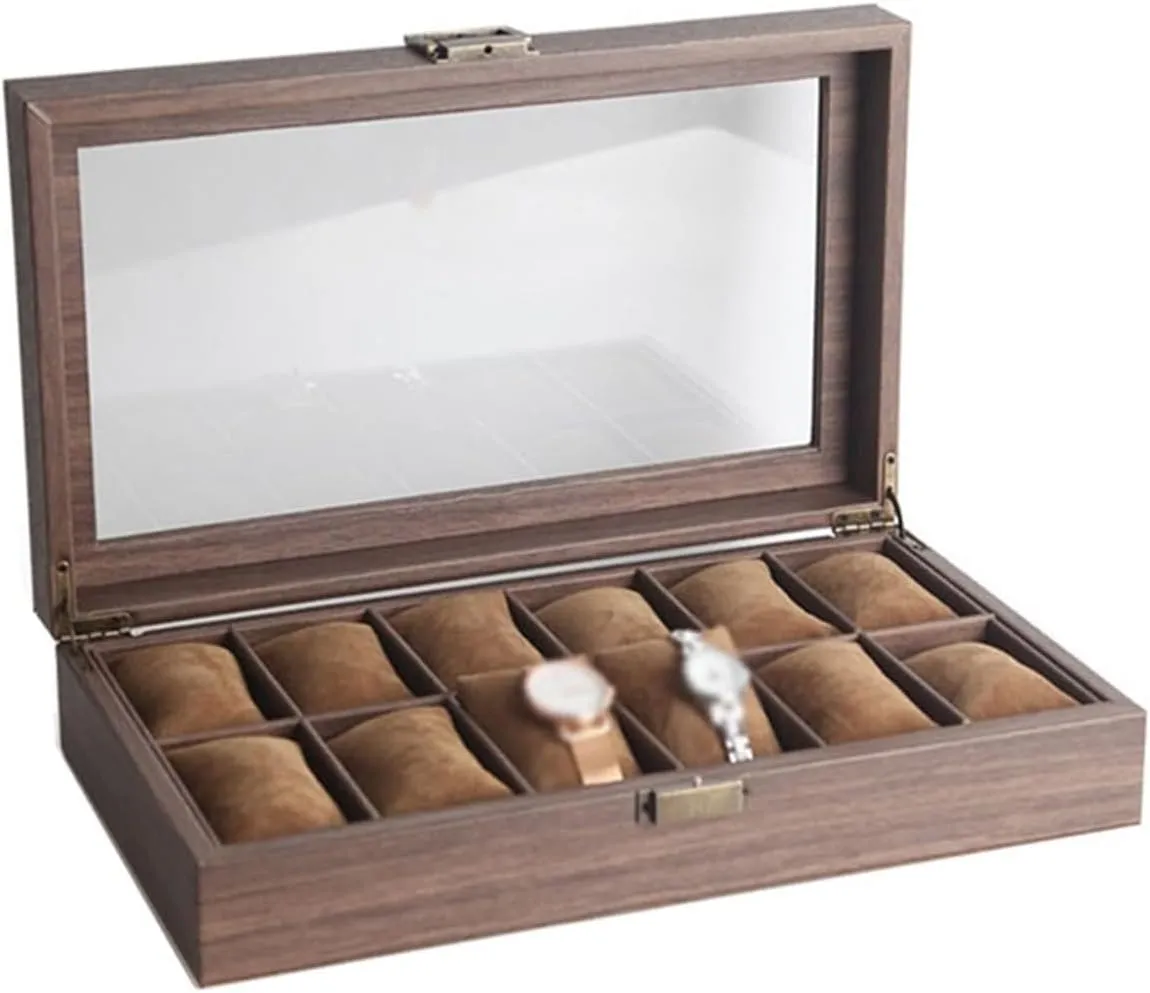 Multifunctional Jewelry Box (excluding Watches) Watch Case Display Organizer Watch Box 12 Grid auto lengthen butterfly agile Watch Organizers Large Capacity Watch Storage Box 