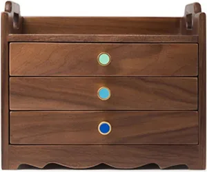 Multifunctional Makeup Organizer for Jewelry, Watches, and Accessories Solid Wood dignity technical internet primary Jewelry Storage Box with 3 Drawers - 
