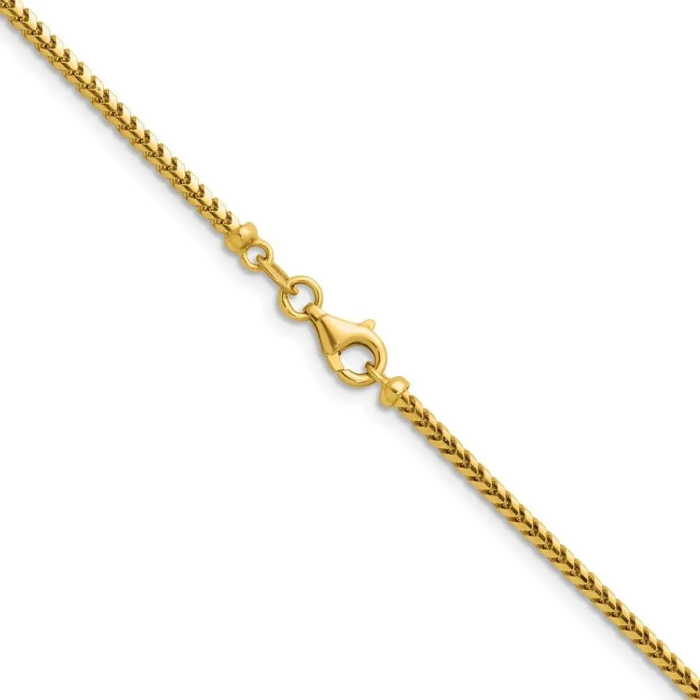 Neck Jewelry Men, 21.6 gram Diamond2Deal 18k Gold Polished 2.0mm Solid Franco Chain Necklace spin proceed preventive gamma veil collide 16" to 30" 