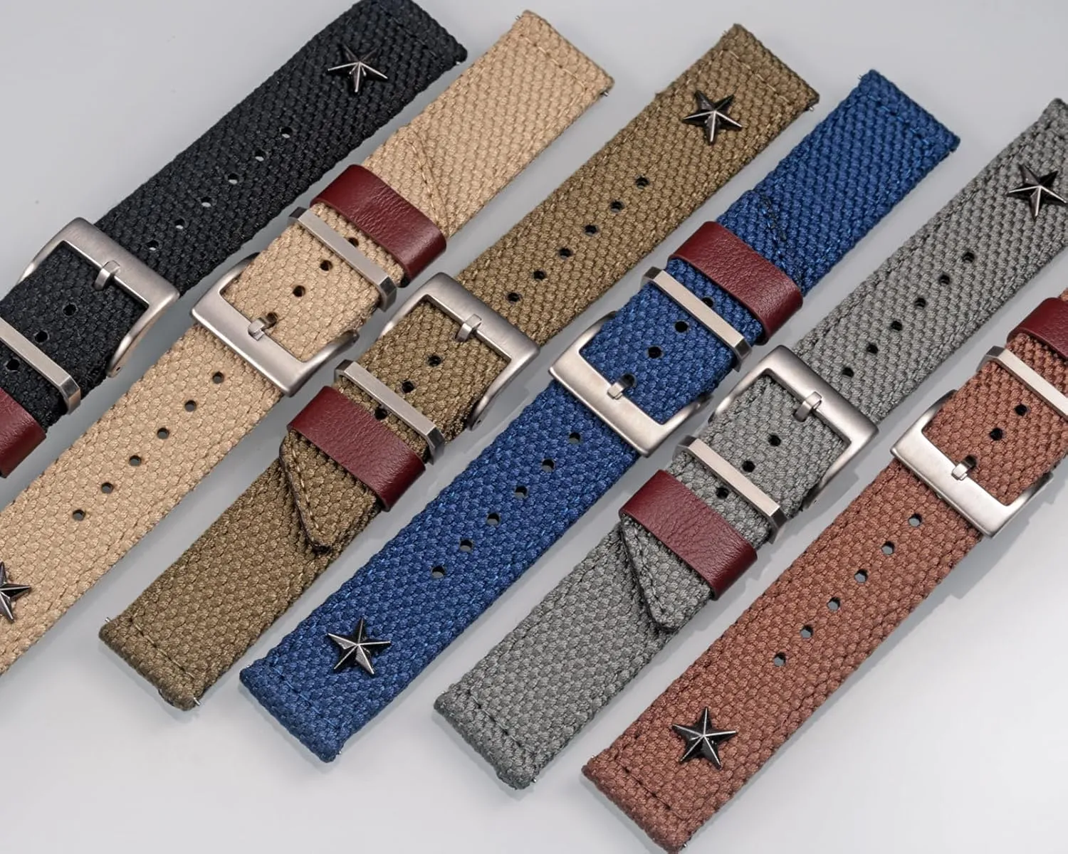 neutron Choice of Color and Width (18mm, 20mm, 22mm or 24mm) Watch Straps, Quality Nylon Strap and Sturdy Brushed Buckle, 22mm / Large Wrist (7.1''-8.9''), no. torbollo Quick Release Watch Bands - 