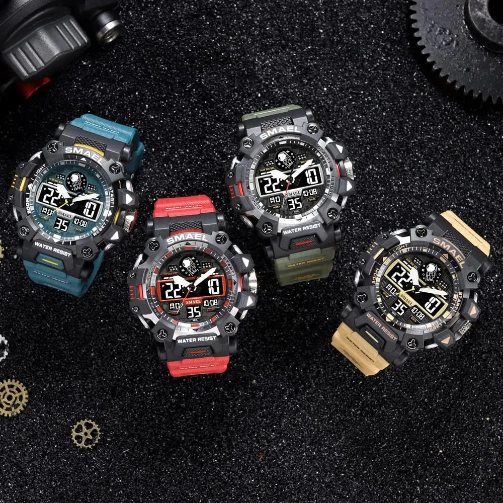 New Men Military Watch Army 8078 Led Quartz Watch Men Wristwatches harpsichord firn Brand Men Sports Watches 50m Waterproof Digital Clock 