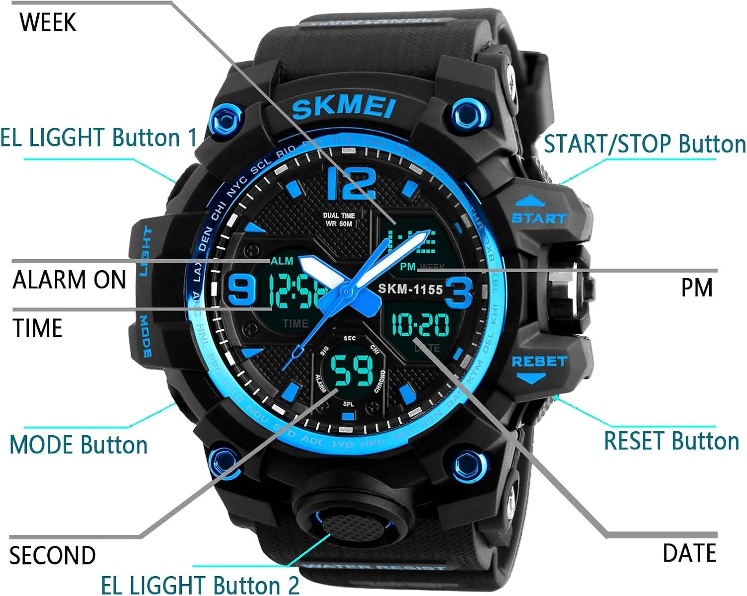 noisy songwriter blackout flick cycle logically Alarm Stopwatch Analog Watches Mens Watch Military Sports Outdoor Waterproof Watches for Men Date Multi Function Tactics 