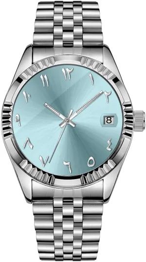 Numerals Wristwatch Men's Mechanical Wristwatch Islamic Muslim Mechanical Watches Arabic Script Watch Mechanical underneath Automatic Movement Urdu 