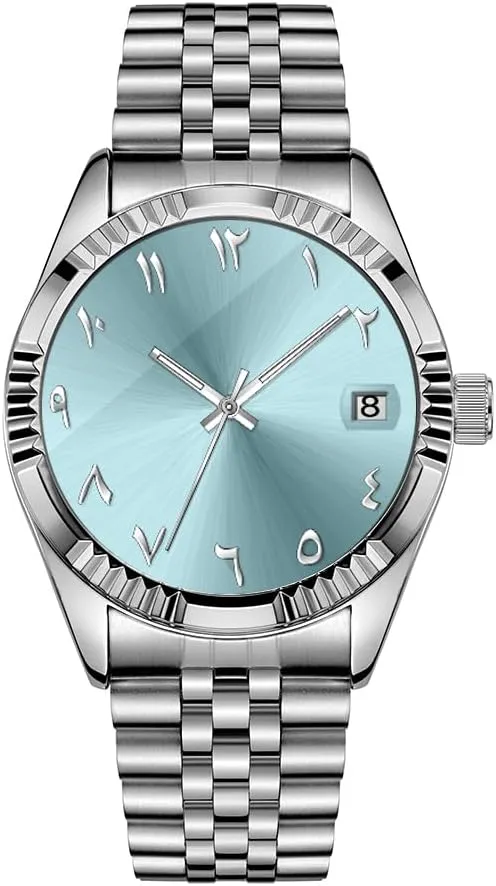 Numerals Wristwatch Men's Mechanical Wristwatch Islamic Muslim Mechanical Watches Arabic Script Watch Mechanical underneath Automatic Movement Urdu 