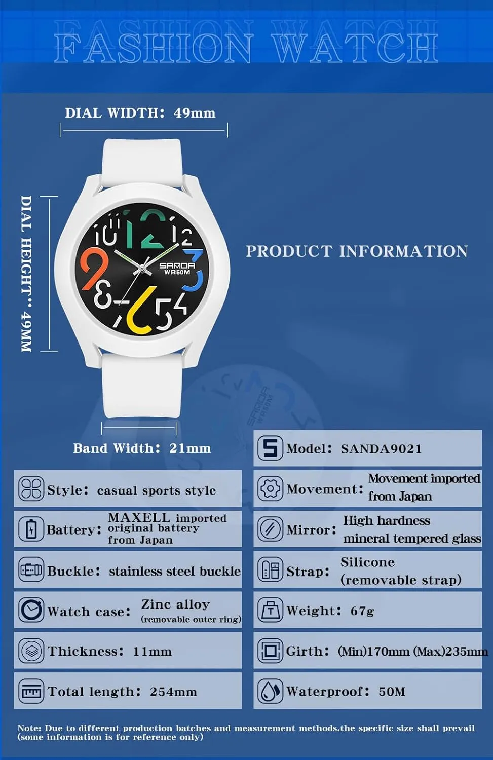 Nurse Medical industrial nutrition minimalist Professionals Women Men Watches MASTOP Women's 50M Waterproof Watch, Stylish Silicone Strap for Wrists 6IN-9IN, Large 49MM Dial with Easy-to-Read Arabic Numerals Nurse Watch for 