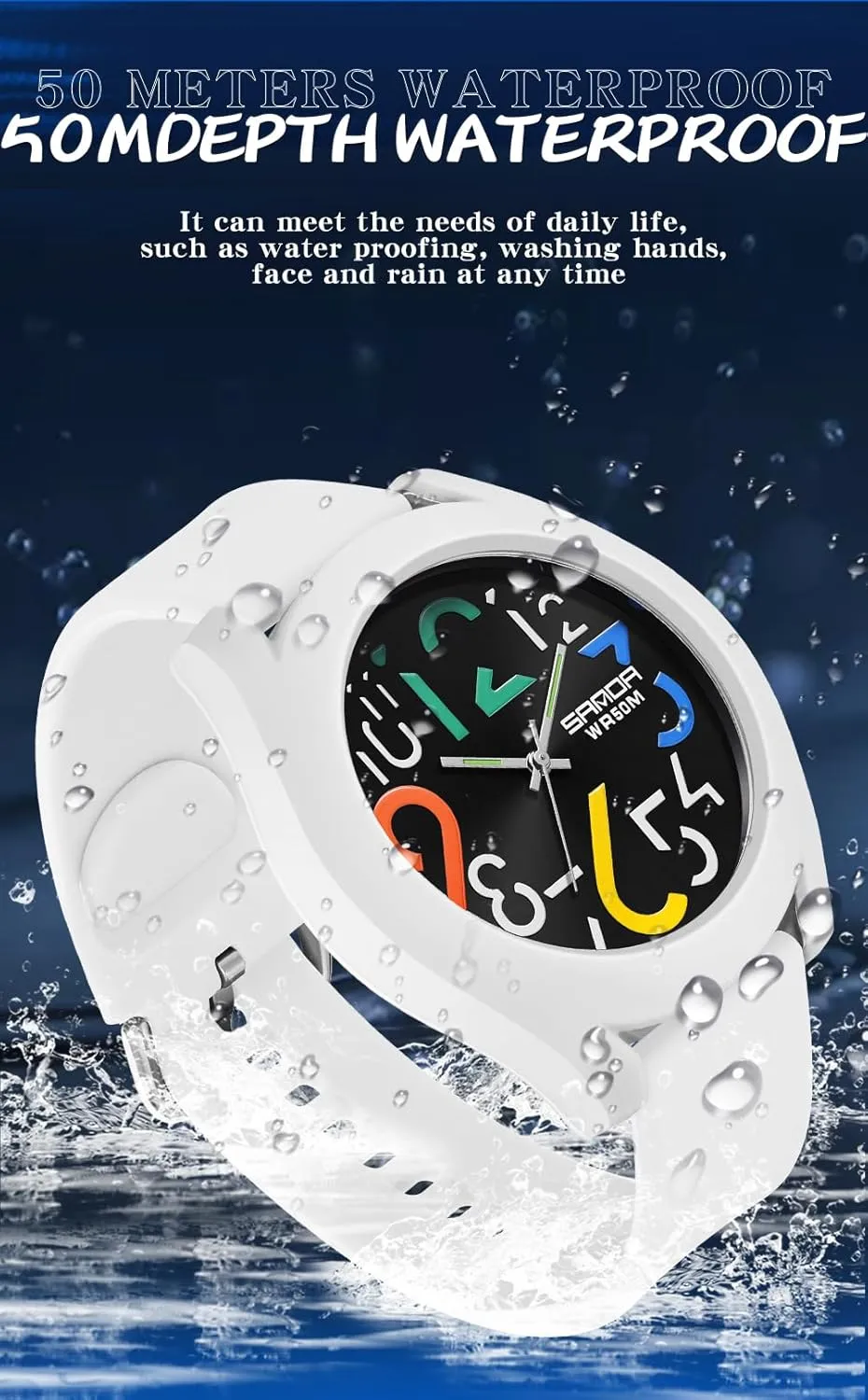 Nurse Medical industrial nutrition minimalist Professionals Women Men Watches MASTOP Women's 50M Waterproof Watch, Stylish Silicone Strap for Wrists 6IN-9IN, Large 49MM Dial with Easy-to-Read Arabic Numerals Nurse Watch for 