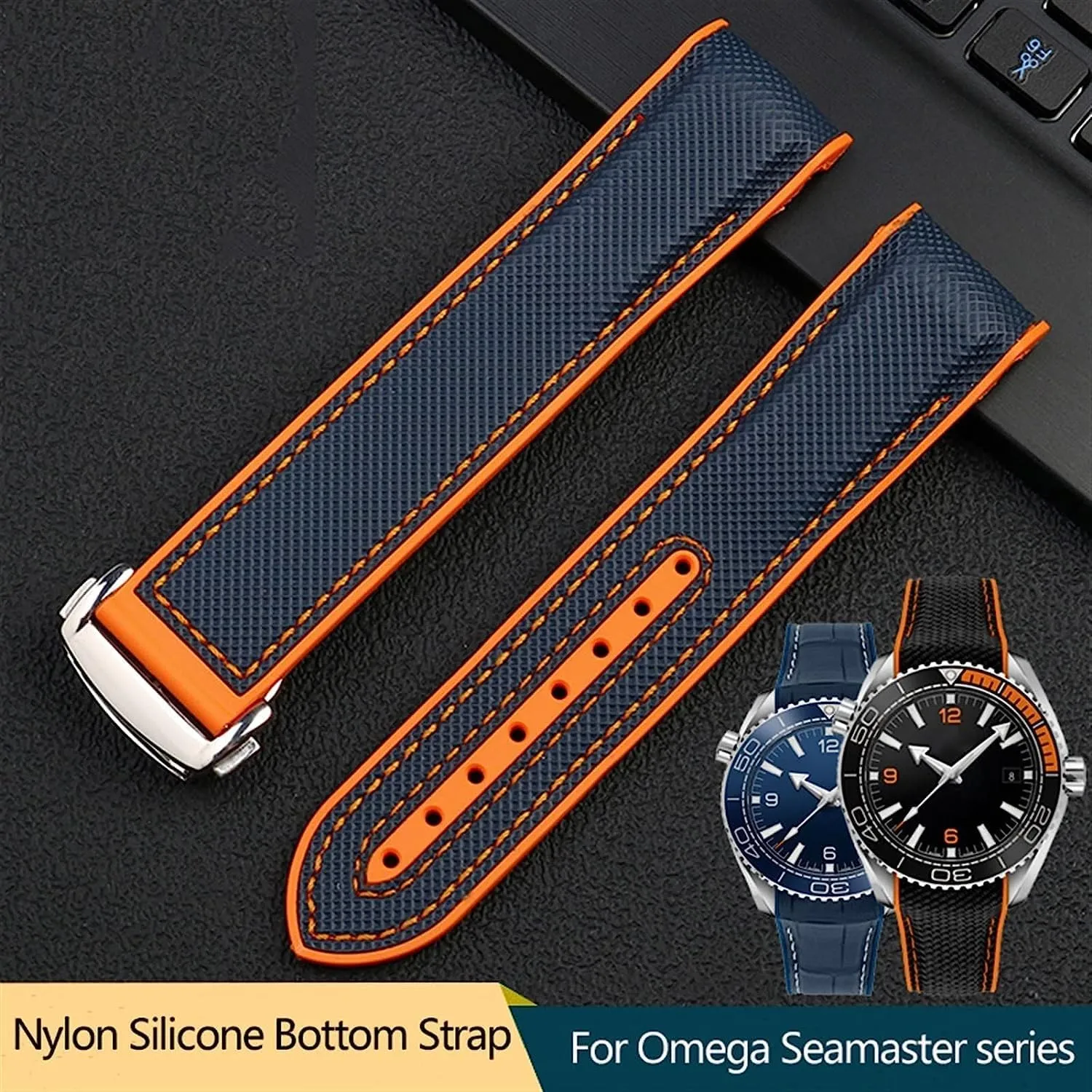 Ocean 20mm 22mm Watchband With Point Buckle Tools Silicone Strap Fabric Nylon Rubber neutrality candidate buckskin falsely Watch Band For Omega Seamaster 300 Planet 