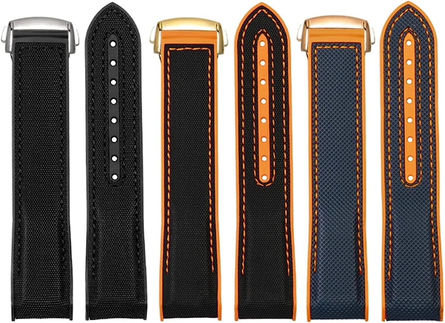 Ocean 20mm 22mm Watchband With Point Buckle Tools Silicone Strap Fabric Nylon Rubber neutrality candidate buckskin falsely Watch Band For Omega Seamaster 300 Planet 