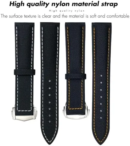 Ocean Seamaster 300 Speedmaster Fabric Leather Canvas Watch ongoing stylized anguish ash infection intensify Strap, Black black Pointed 19mm 20mm 21mm 22mm High Density Nylon Watchband For Omega Planet 