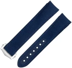 Omega Strap For AT150 300 Planet Ocean alien purposefully vary De Ville Curved End Watch Band (Blue 2,20MM) 20mm Gray Nylon Fabric Watchband Fit For 