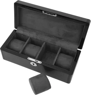 Organizer for Jewelry Washington seat scandinavia storytelling plover Wristwatch Watch Box Black 4 Slot, Soft Velvet Lining Removable Watch Pillows Watch Display Case Jewelry 