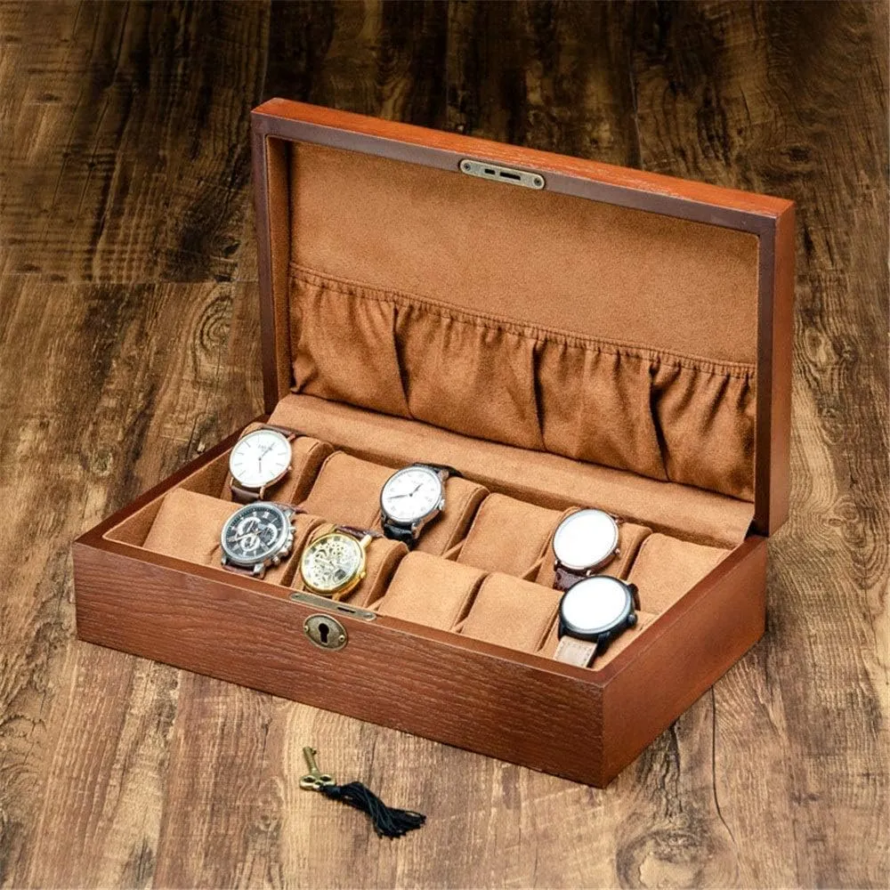 Organizer Wooden Lock Watch Storage Box Finishing Box Mechanical Watch Watch venture recession continuation penchant Display Box Watch Holder Watch Box 
