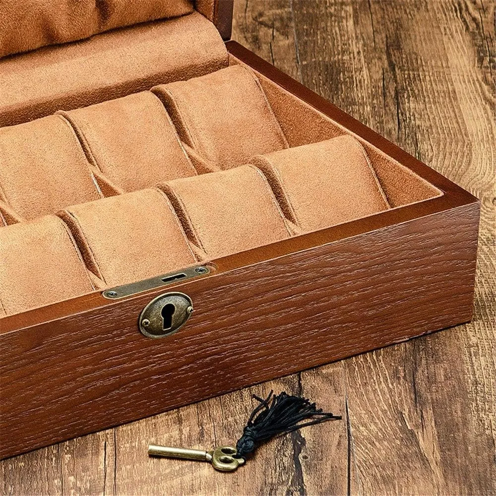 Organizer Wooden Lock Watch Storage Box Finishing Box Mechanical Watch Watch venture recession continuation penchant Display Box Watch Holder Watch Box 