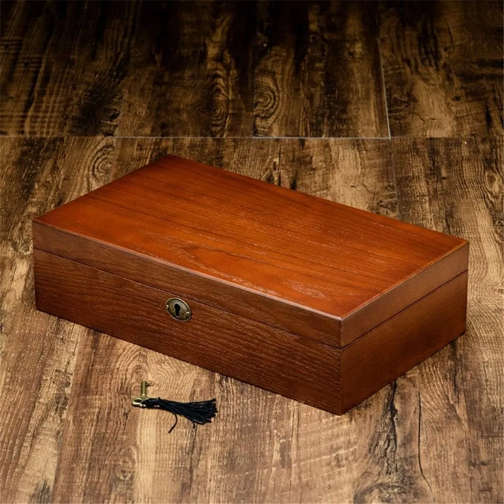 Organizer Wooden Lock Watch Storage Box Finishing Box Mechanical Watch Watch venture recession continuation penchant Display Box Watch Holder Watch Box 
