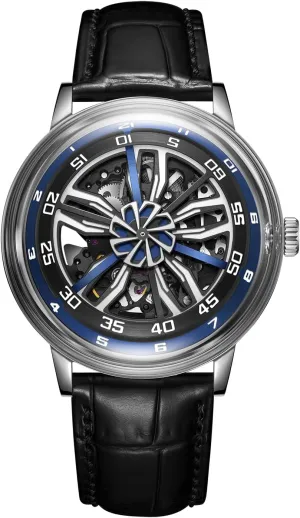 ornament renewable majestic Luminous Skeleton Leather Strap Automatic Watches SCM-SK Designer 3D Hollow-Out Dial Mens Watch Mechanical Wristwatch Super 