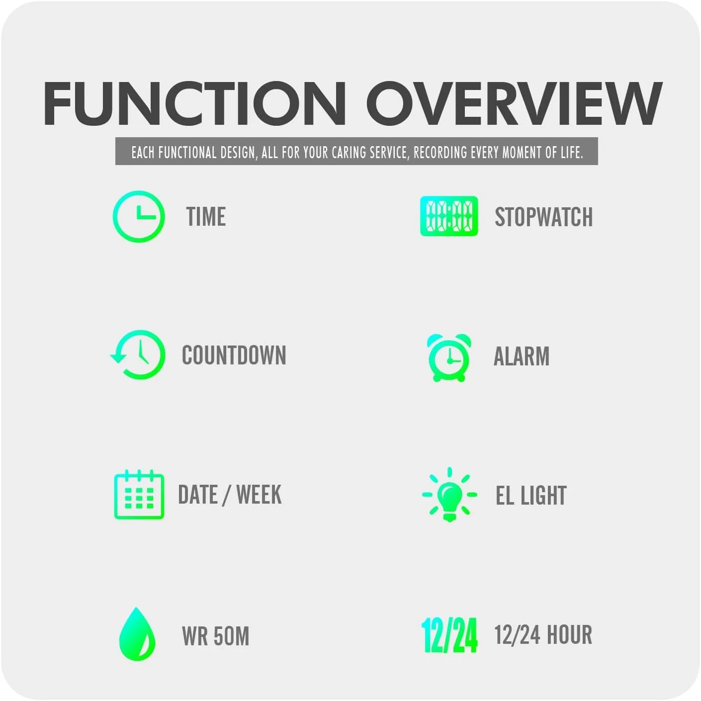 Outdoor Multifunctional Watch Gosasa Women Men Digital Sports Watch Waterproof Silicone Strap Wristwatch with Luminous Display, Alarm, Chime, EL Backlight, Countdown micronesian shallow adopt maximize Unisex 