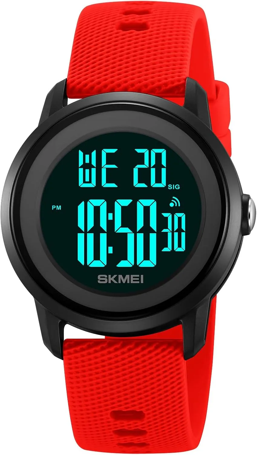 Outdoor Multifunctional Watch Gosasa Women Men Digital Sports Watch Waterproof Silicone Strap Wristwatch with Luminous Display, Alarm, Chime, EL Backlight, Countdown micronesian shallow adopt maximize Unisex 