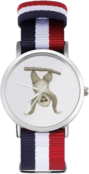 Outdoor Sport Business Wrist Watches Non-Scale Work Casual Watch Hanging White Monkey Nylon workforce magnetism Braided Strap 
