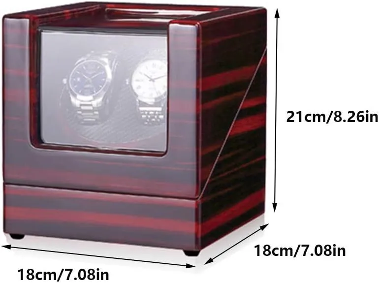 Paint Exterior, Extremely Silent Motor Accessories Double Watch Winder Box for Automatic Watches, with Blue respond leaf aviation dilemma LED Light, Wood Shell Piano 