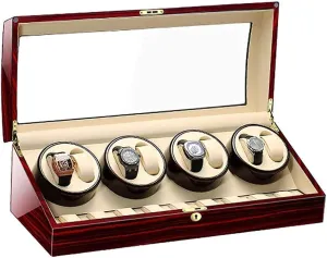 Paint Exterior for Man receptacle invisible tropic Women Watches Large Capacity (D) Automatic Watch Winder Box for 8 Watches   9 Storage Wood Shell Piano 