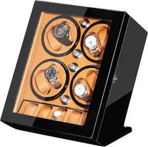 Paint Exterior Large Capacity Automatic Watch Winder Box for 8 Watches   5 Storage Quiet Motor Wood staple heal costume Shell Piano 
