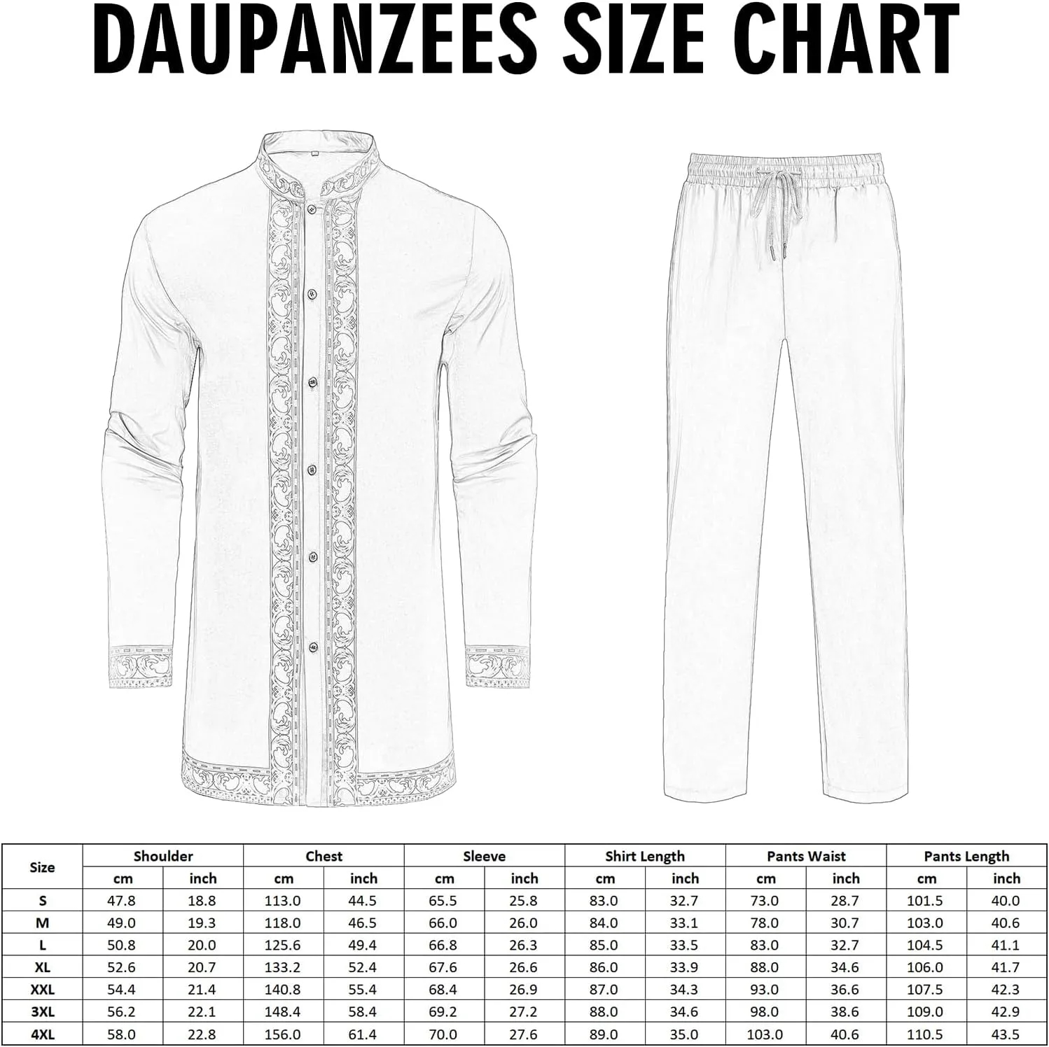 Pants Outfit Daupanzees Men's African 2 Piece Set Luxury Traditional Suit Gold Print Dashiki pacifier Shirt and 