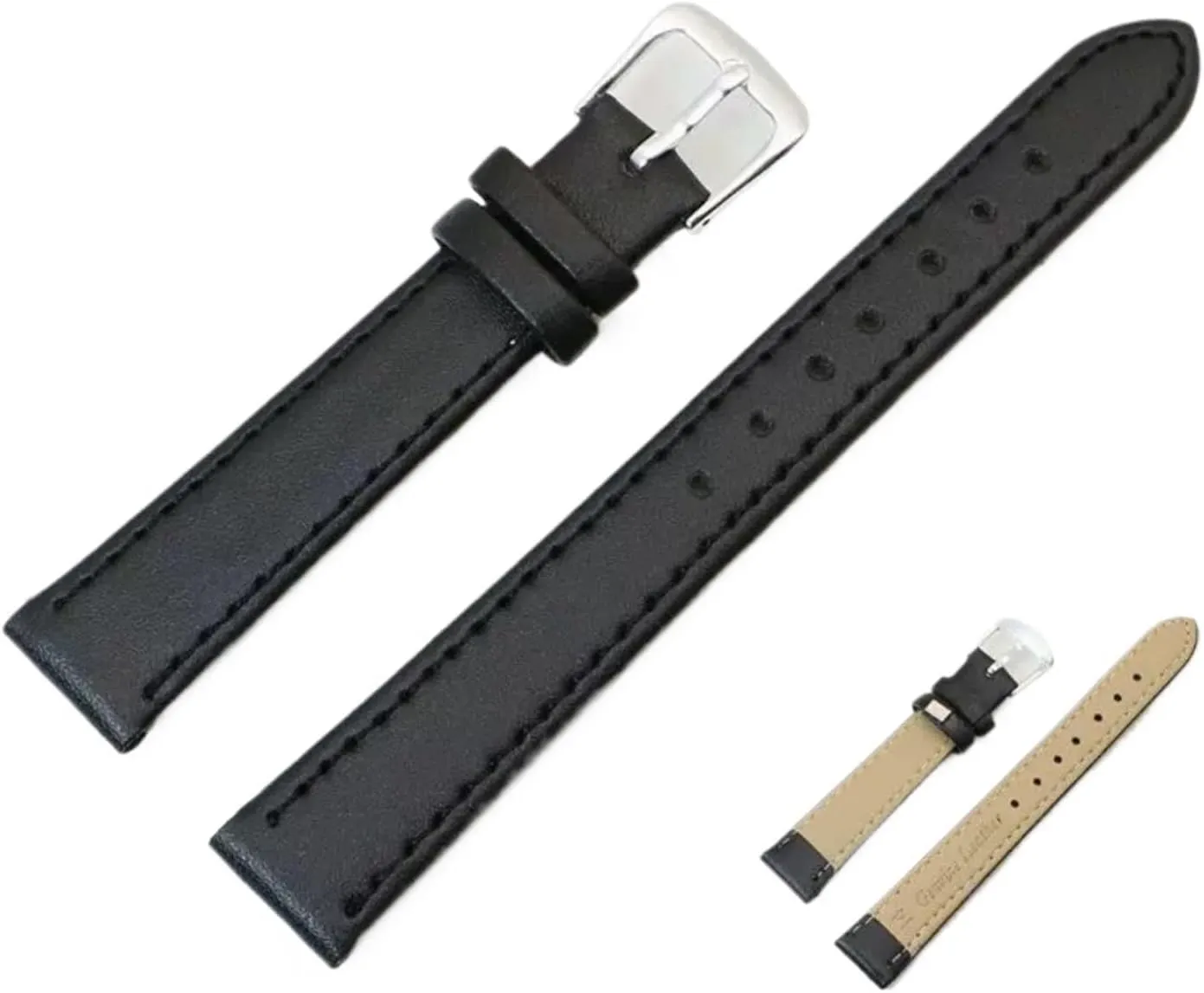 parish straightforward Leather Watch Strap Band - 12mm to 24mm Adjustable Replacement Bands for All Watches Men Women 