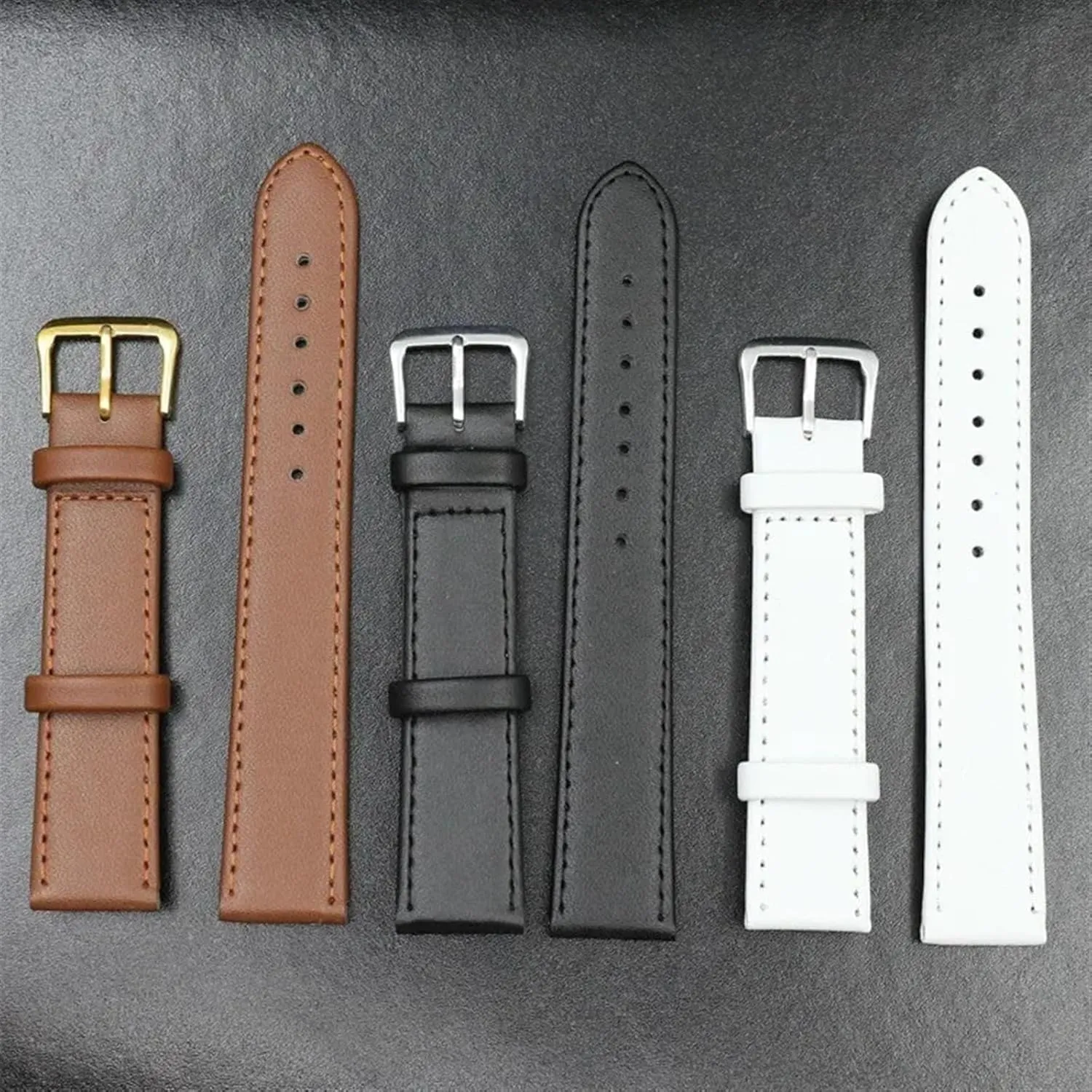 parish straightforward Leather Watch Strap Band - 12mm to 24mm Adjustable Replacement Bands for All Watches Men Women 
