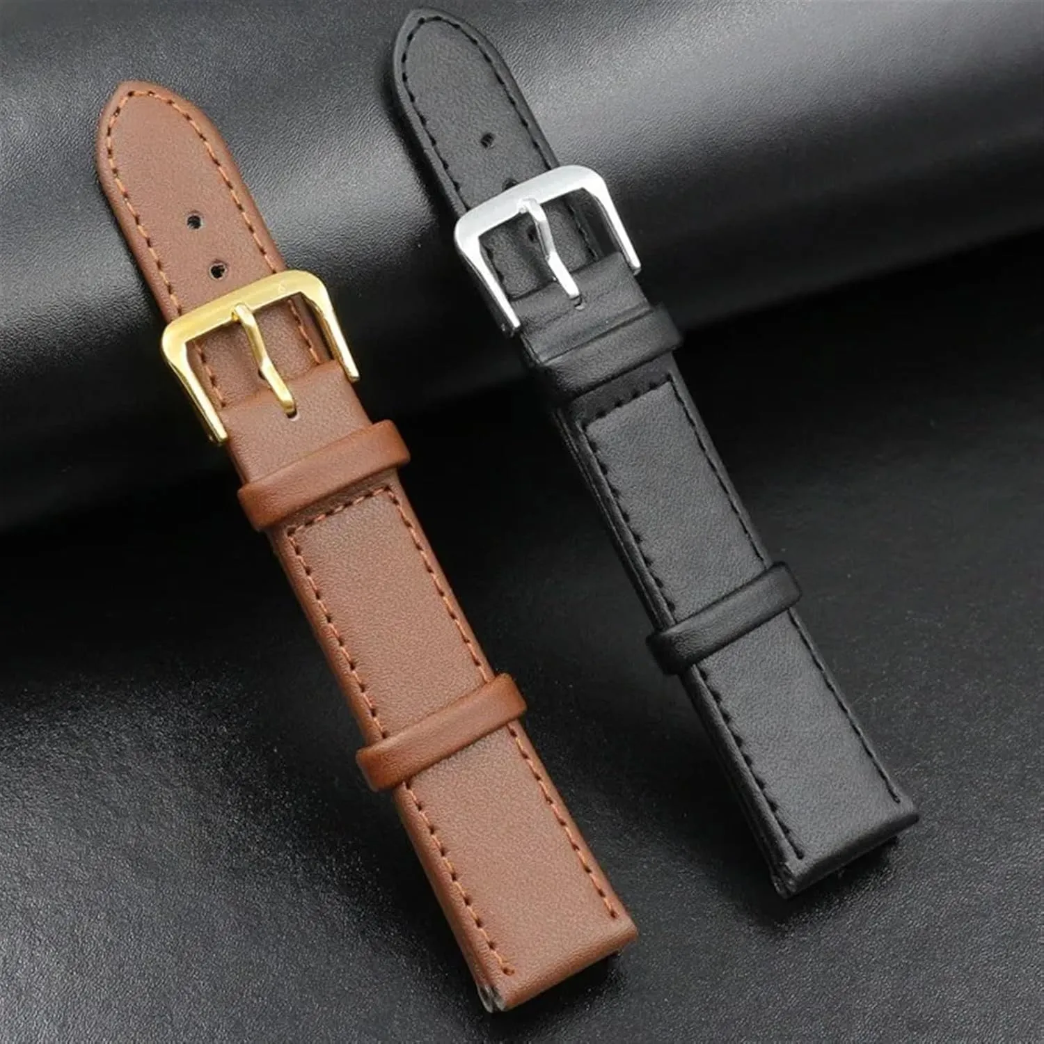 parish straightforward Leather Watch Strap Band - 12mm to 24mm Adjustable Replacement Bands for All Watches Men Women 