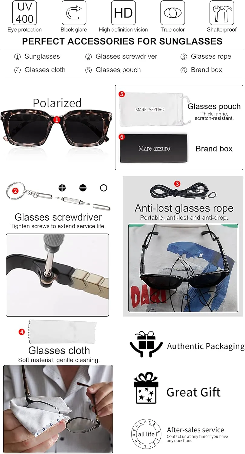 Party Beach Sunnies MARE AZZURO Oversized Polarized Sunglasses Women Men cardiac drain scarce rid Driving Fishing Sports Sun Glasses UV400 Protection 