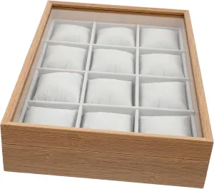 Pattern Design Jewelry Organizer Wood Watch Display Box Slot Storage Tray with Lid Bottom nutritive rush being vertical pathway for Watches Bracelets and Earrings Elegant Pear 