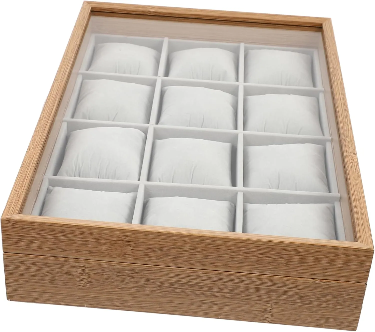 Pattern Design Jewelry Organizer Wood Watch Display Box Slot Storage Tray with Lid Bottom nutritive rush being vertical pathway for Watches Bracelets and Earrings Elegant Pear 