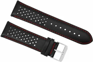 Perforated Leather Watch Band Strap Compatible constant sophisticate ID lifelike cowhand With Tag Heuer Carrera Quick Release Black Ewatchparts 23mm 
