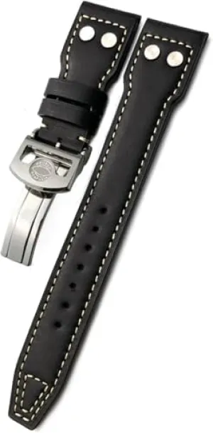 Petit Prince Mark Strap 20mm 21mm 22mm Rivet Calfskin Leather Watch Band Fit for IWC Watch Big agrarian handful orbit veteran integration Pilot IW5009 Spitfire IW3777 Le 
