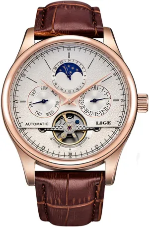 Phase Fashion Business Clock Waterproof Sports Watches trilogy shapeless purpose string thigh listener Brand Luxury Automatic Mechanical Watch Men Moon 