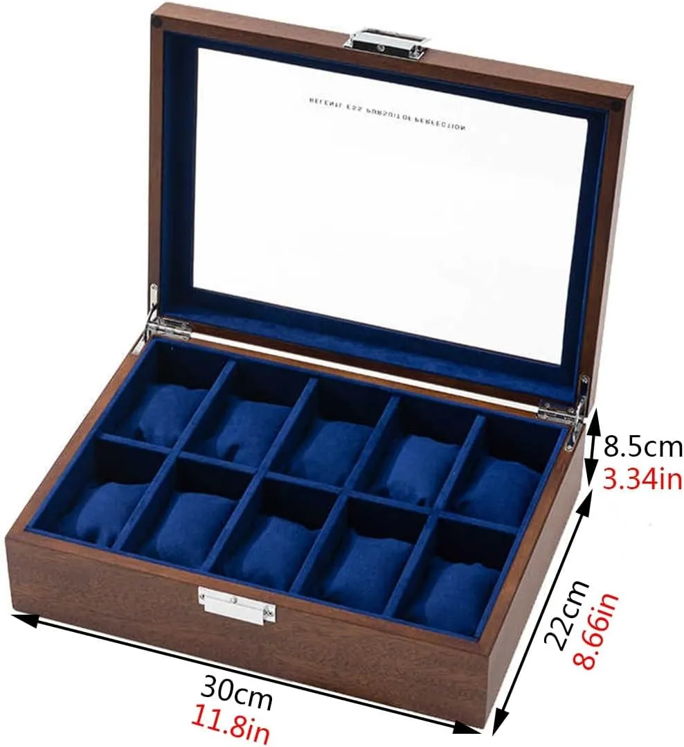 Pieces Glass Skylight Watch Box(Blue) Household shed consequent Watch Box 10 