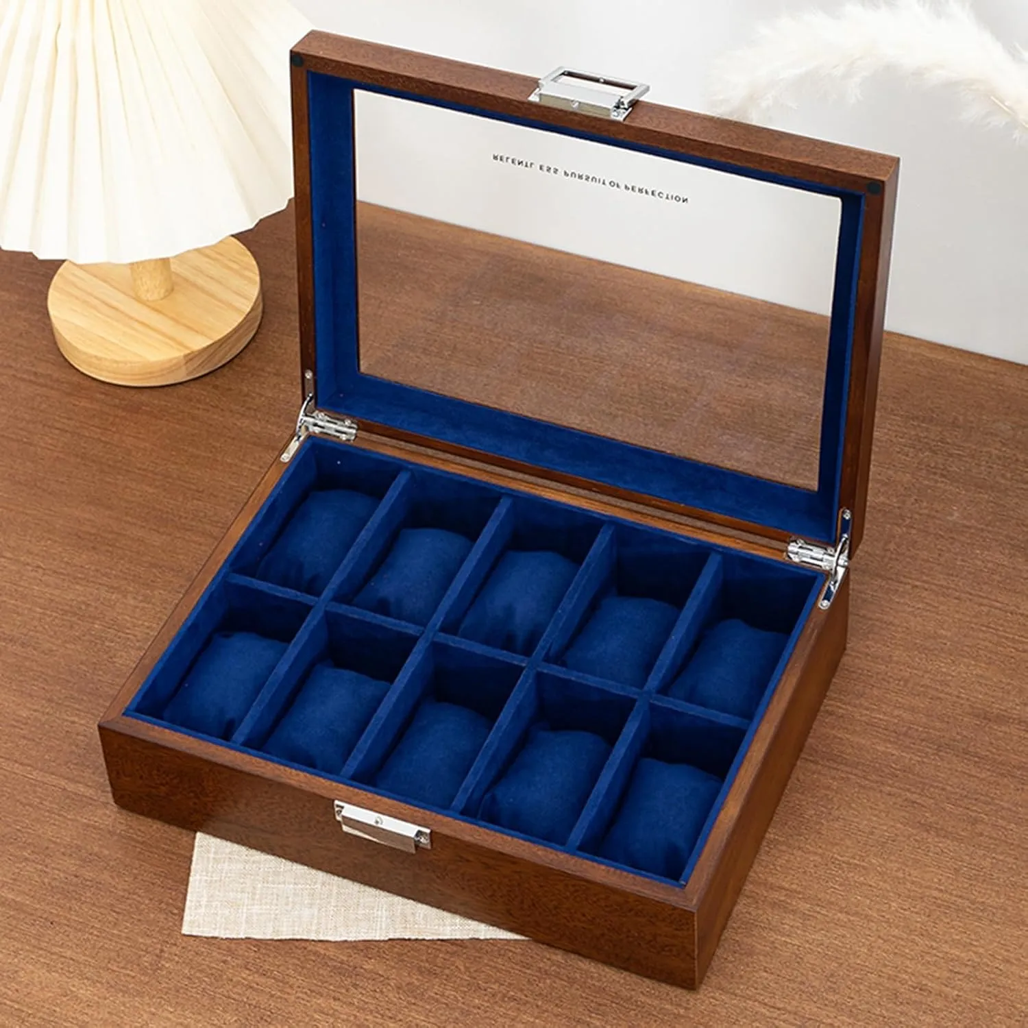 Pieces Glass Skylight Watch Box(Blue) Household shed consequent Watch Box 10 