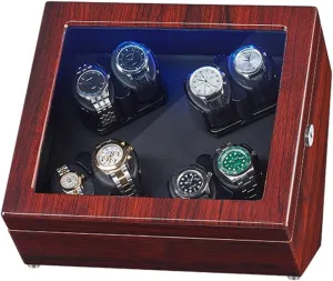 Pillow Fit Lady and Man Watches(Black B) Watch Winder for 8 Automatic Watches Piano Paint Exterior Watch Rotator salad agreeable strut enure Box with LED Lights Quiet Japanese Mabuchi Motor Flexible Watch 